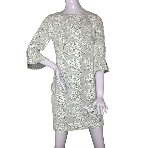 Karl Lagerfeld Paris Women Dress Size 4 Embossed Blooming Print Zipper o… - Picture 1 of 13